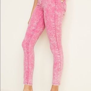 Pink Acid Wash Jeans